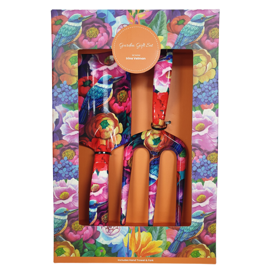 NZ Artwork Garden Trowel and Fork Set - Kingfisher