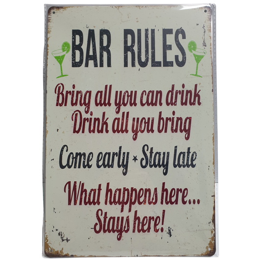 Bar Laws - Tin Sign