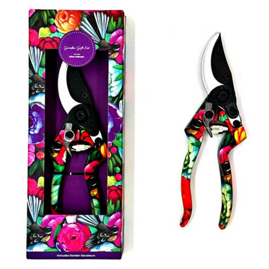 NZ Artwork Garden Secateurs Fantail & Flowers