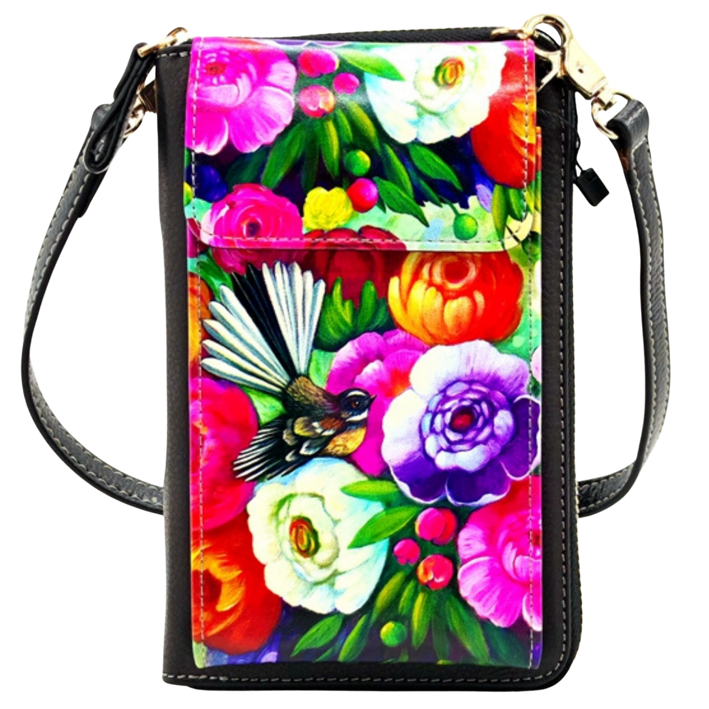 NZ Artwork Cell Phone Bag - Fantail Irina