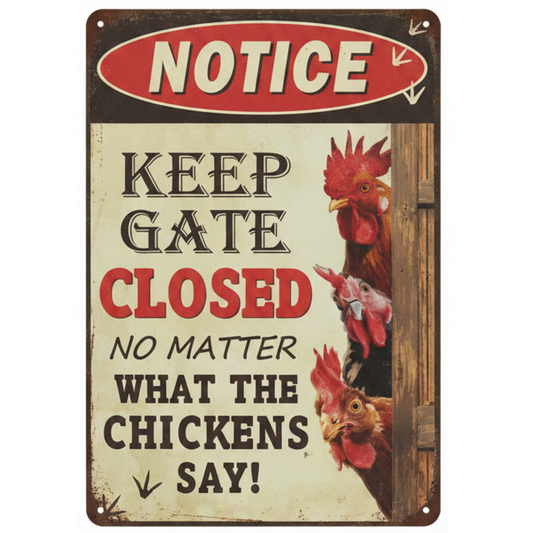 Tin Sign - Chicken Gate