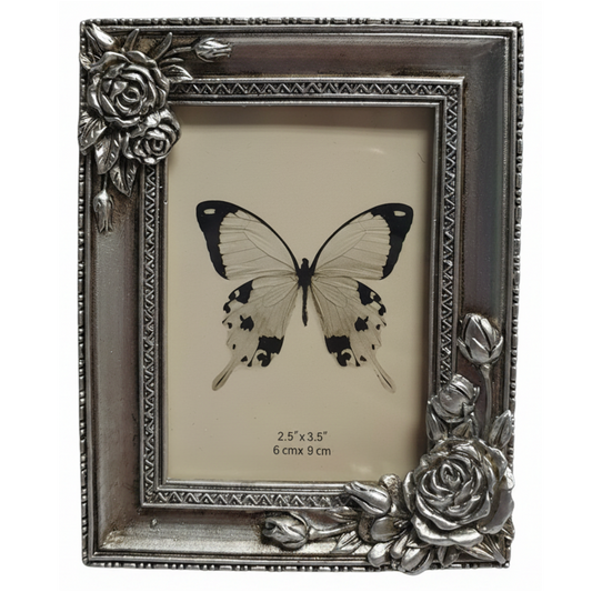2.5" x 3.5" Roses in Two Corners Frame Champagne
