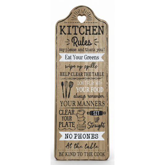 40cm Hang Kitchen Rules Plaque
