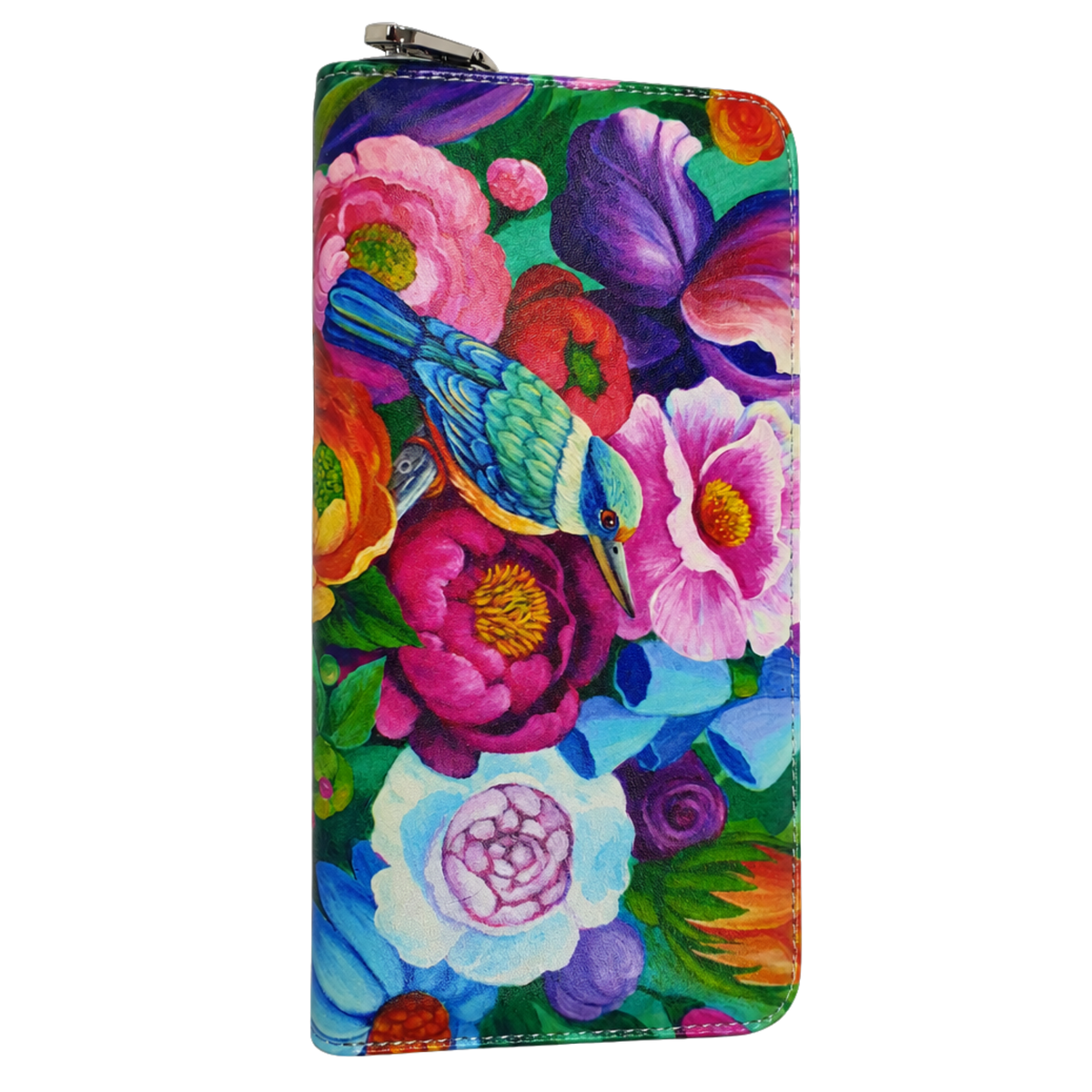 NZ Artwork Long Wallet Kingfisher