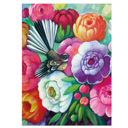NZ Artwork Tea Towel - Fantail Irina
