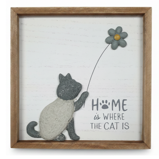 18cm Plaque with Cat