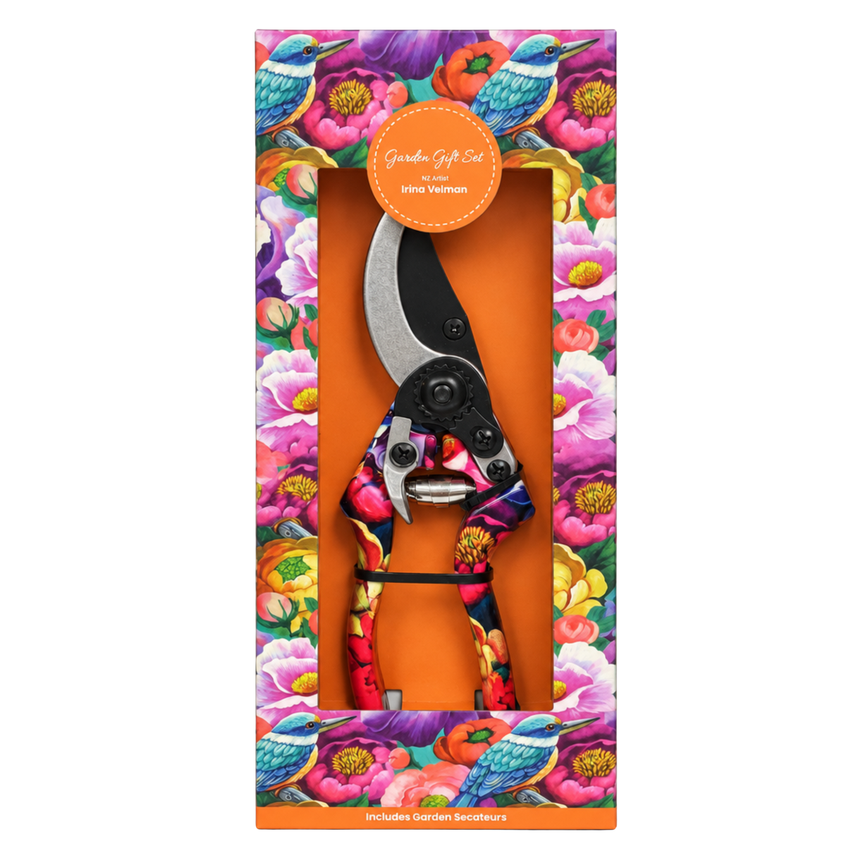 NZ Artwork Garden Secateurs Kingfisher