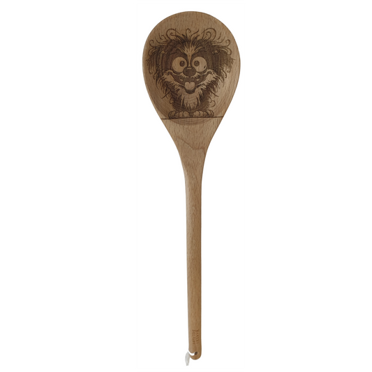 Wooden Spoon Round - Dog Curly