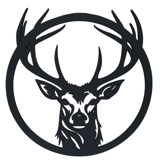 NZ Wall Art Circle - Stags Head