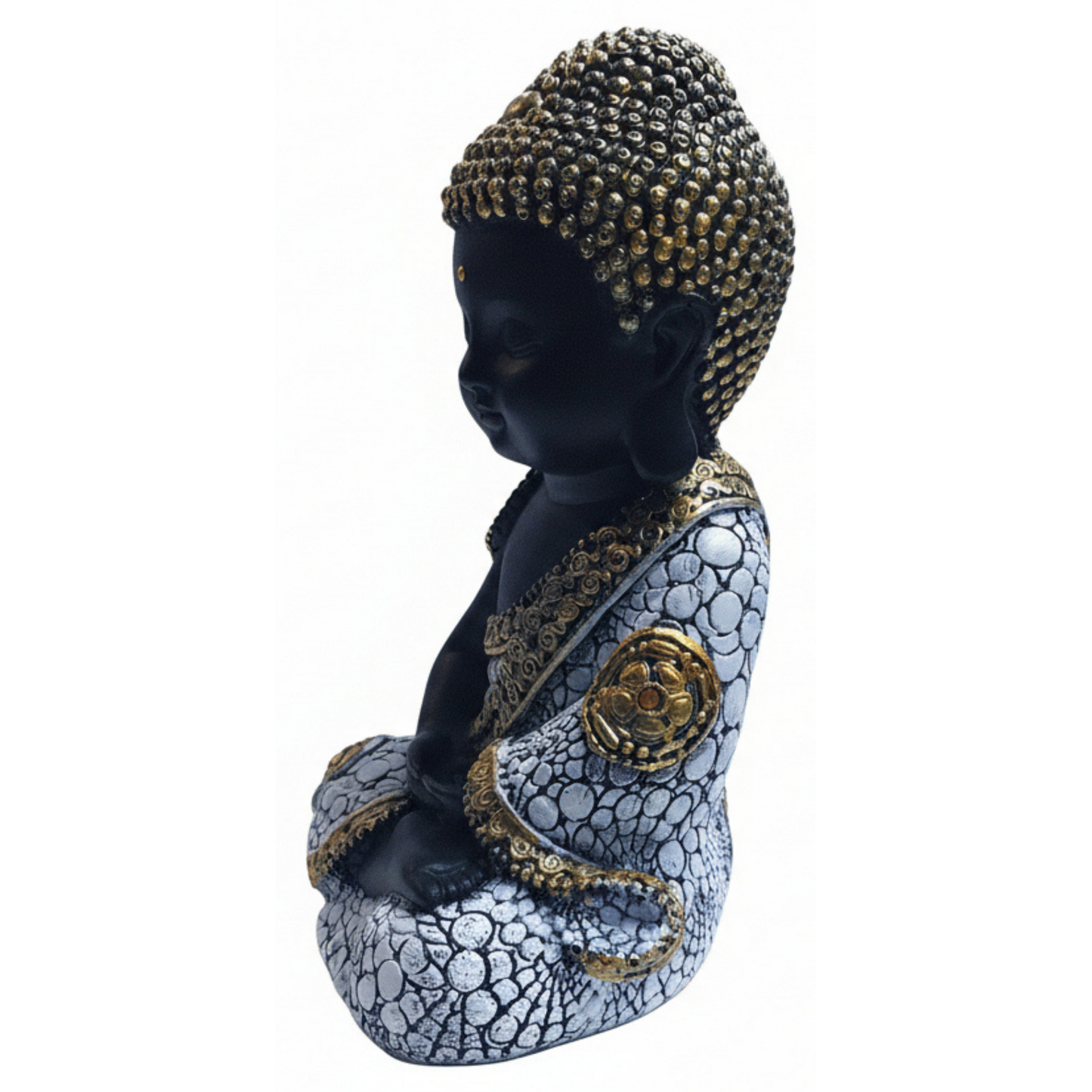 16cm Sitting Buddha Palms Up Pebble