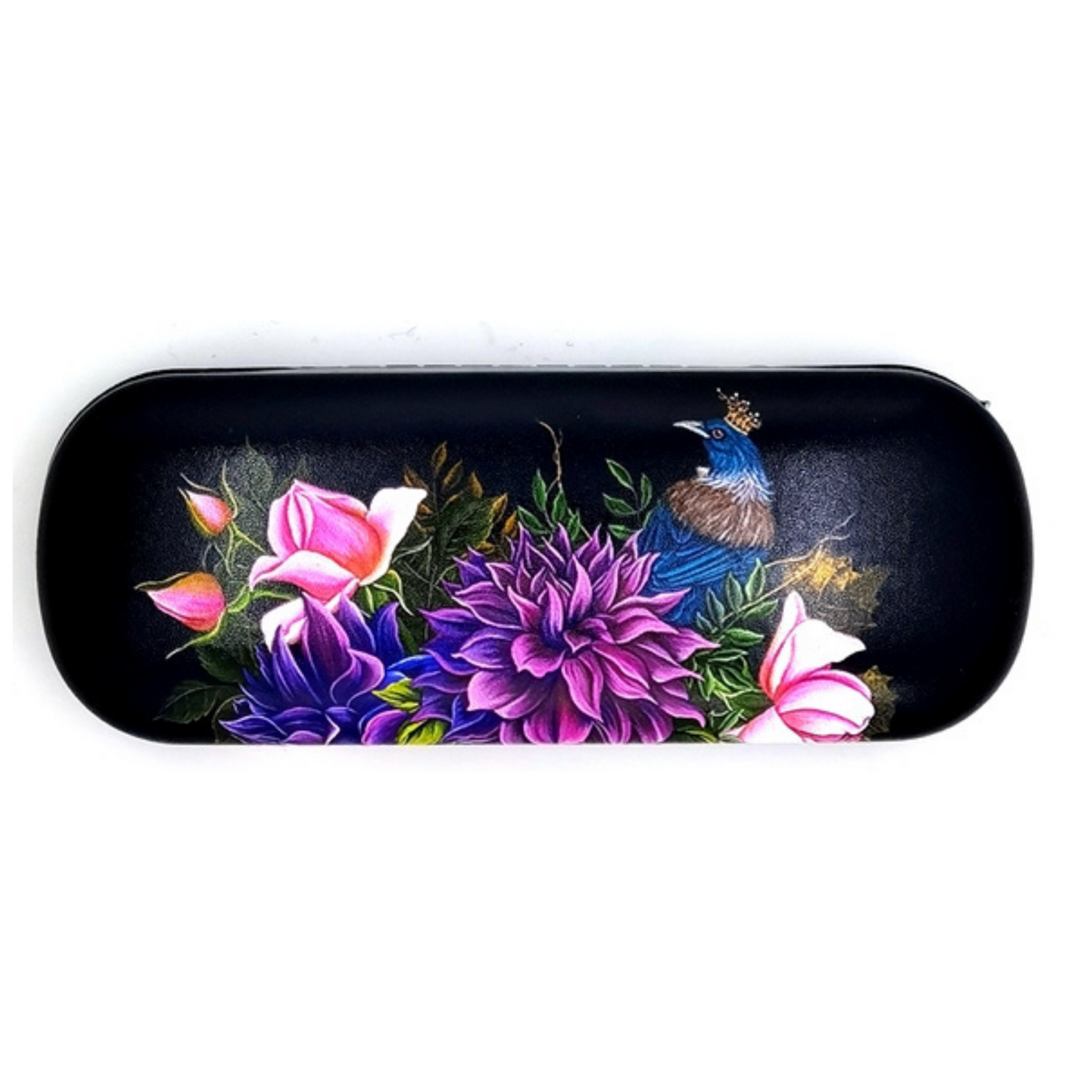 NZ Artwork Glasses Case - Tui with Crown