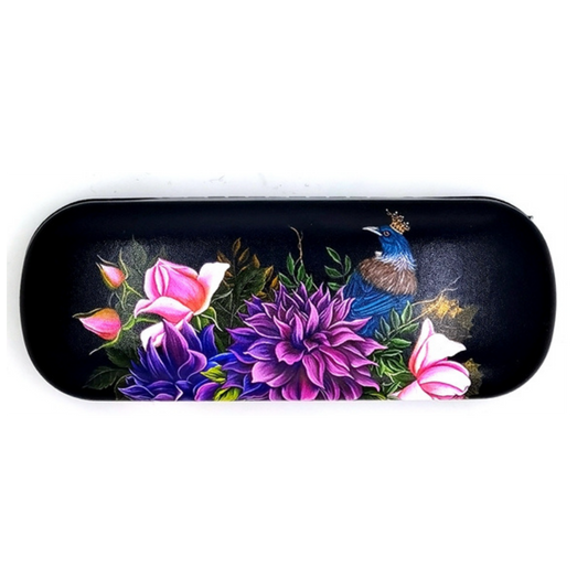 NZ Artwork Glasses Case - Tui with Crown