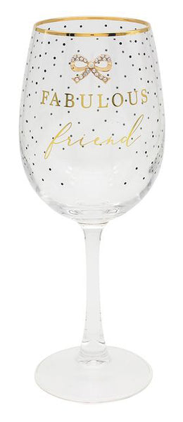 Jewelled Wine Glass - Friend