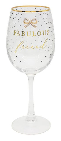 Jewelled Wine Glass - Friend