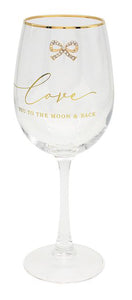 Jewelled Wine Glass - Love