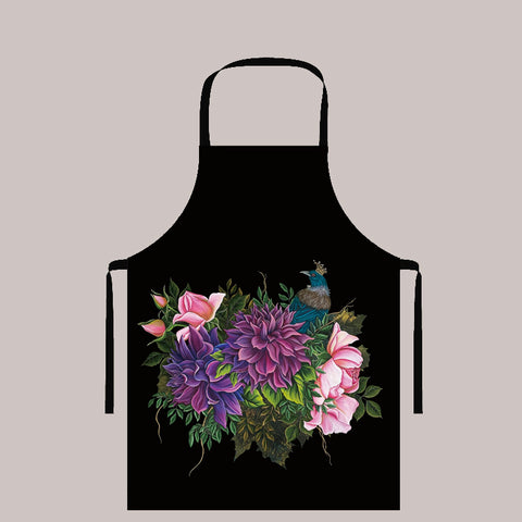 NZ Artwork Apron - Tui with Crown