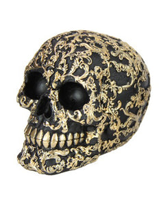 12cm Black Skull with Gold