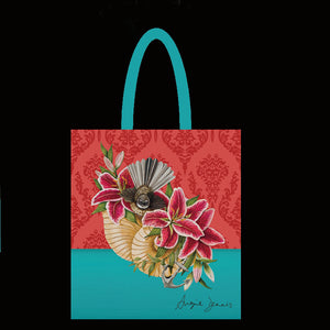 NZ Artwork Tote Bag - Fantail on Shell
